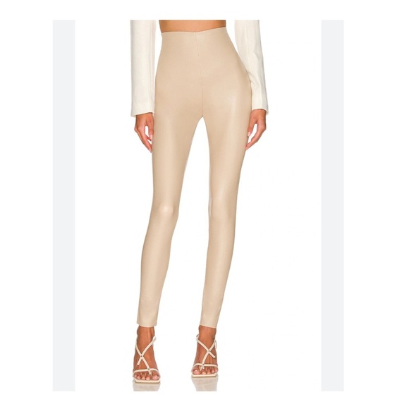 Commando Cream Faux Leather High Rise Full Length Leggings Size M - Picture 1 of 13
